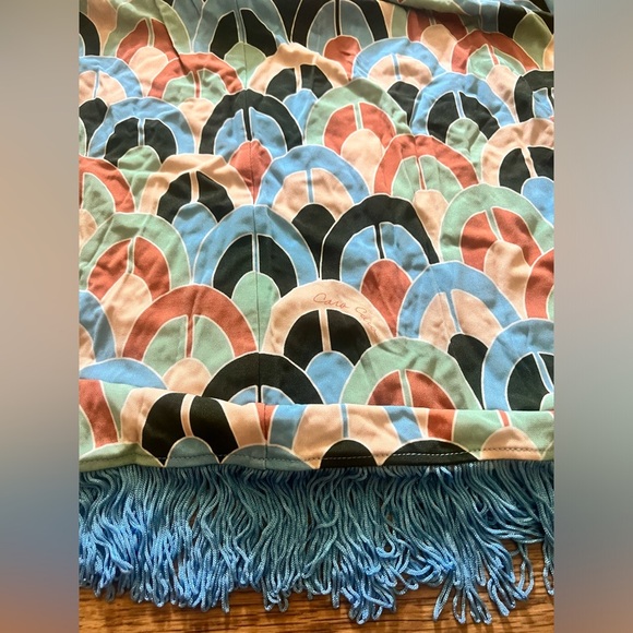 Cara cara dress xs mod vtg 70s 60s retro hippie fringe maxi tassle geometric fun - Picture 9 of 10